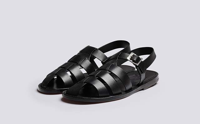 Grenson Queenie Womens Sandals in Black Leather GRS211145